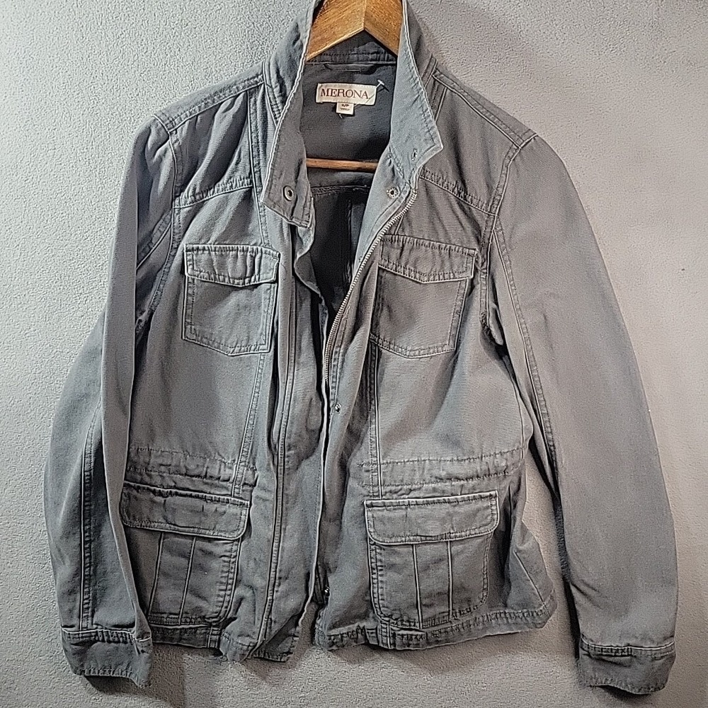 Merona Military Field Jacket Womens S/P Military Field Jacket‎